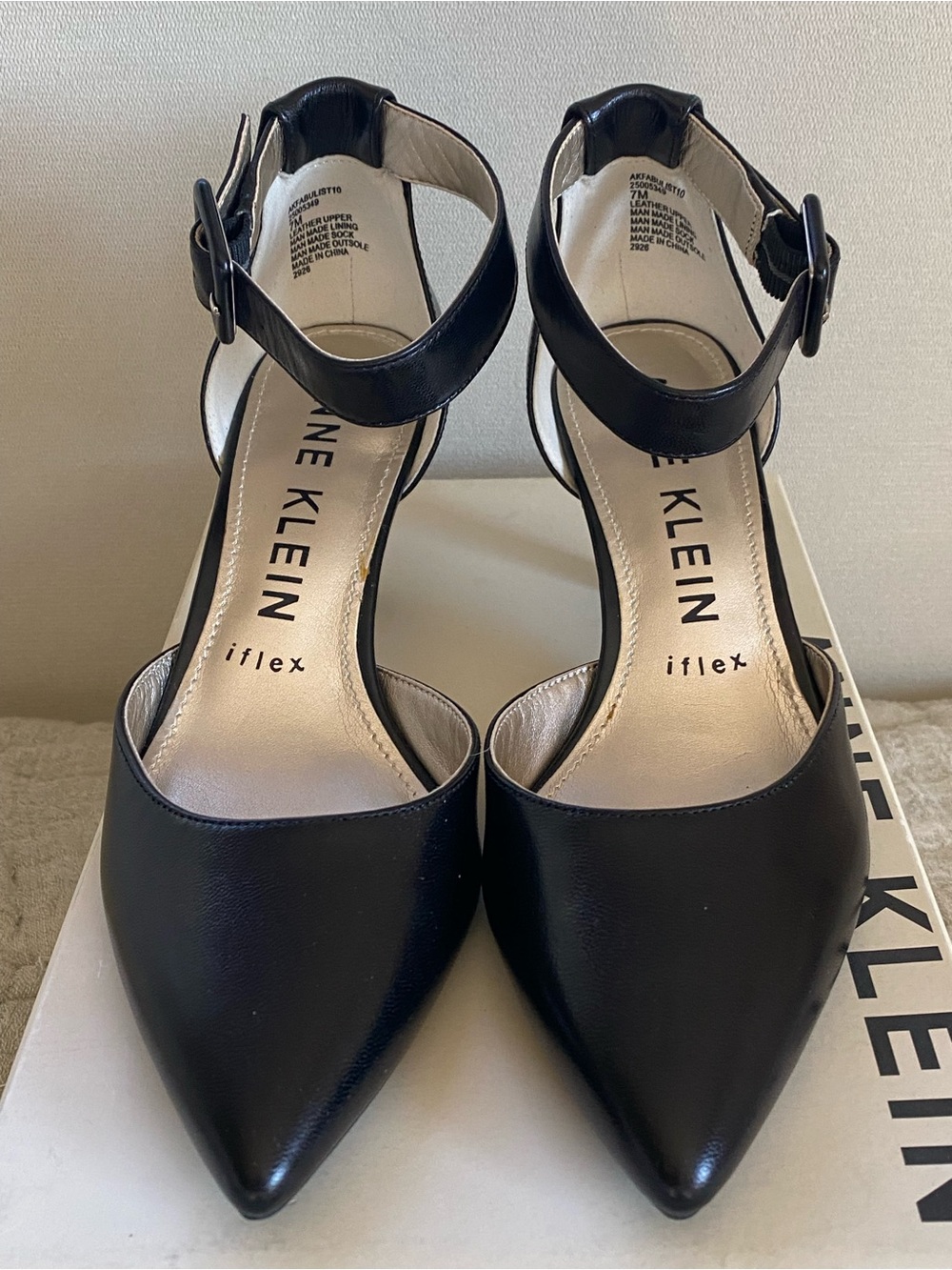 New Anne Klein black Leather kitten heel pumps women’s size 7 - Picture 4 of 7